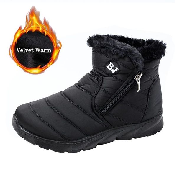 

2020 new winter women boots waterproof snow boots female plush winter women warm ankle woman shoes size, Black