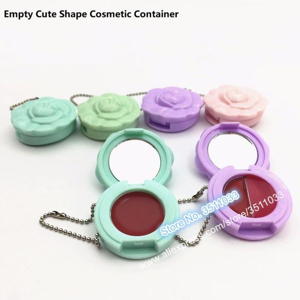 

storage bottles & jars 30pcs 50pcs fashion empty blue flower eyeshadow powder case purple diy blush compact cosmetic pink rose shape lipstic