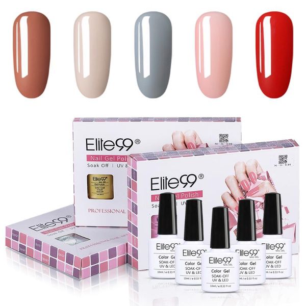 

nail art kits elite99 5pieces/lot light color gel polish set soak off semi permanent enamel lacquer manicure kit hybrid varnish