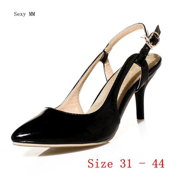 

high heels ladies heel shoes women pumps stiletto woman party wedding kitten small plus size 31 - 44 dress, Black