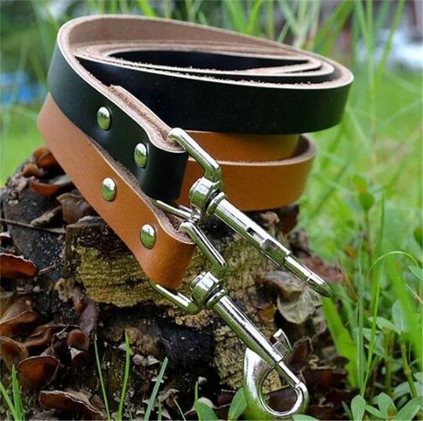 

leather pet dog leashes leads 120 cm length arrival b26 collars &