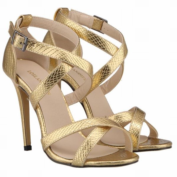 

dress shoes loslandifen open toe high heels women crocodile leather sandals summer woman casual heel 102-1a-xe, Black