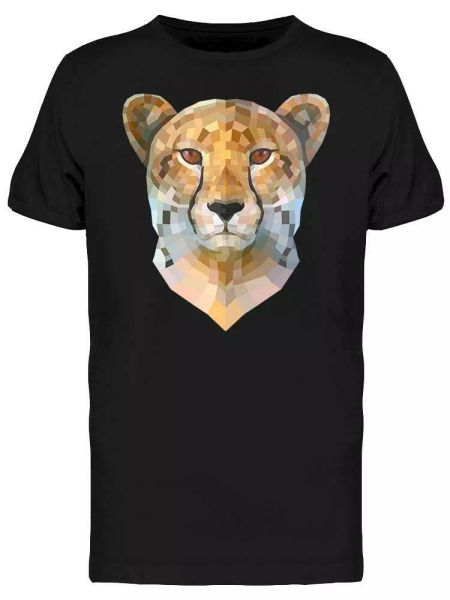 

cheetah polygon geometric tee men's -image by shutterstock, White;black
