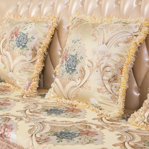 

cushion/decorative pillow 1 piece sofa cushion cover 45x45cm luxury blue gold throw covers square rectangle europe jacquard floral home deco