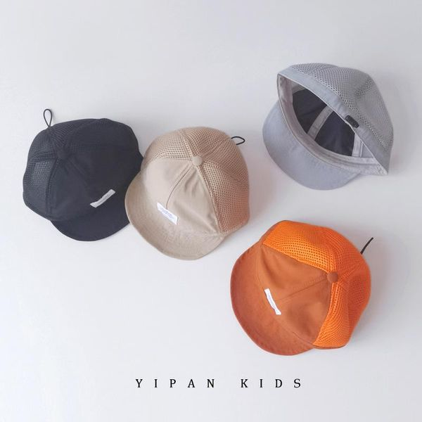 

caps & hats baby cap summer dry net hat korean soft eaves label baseball breathable children sun knitting all match, Yellow