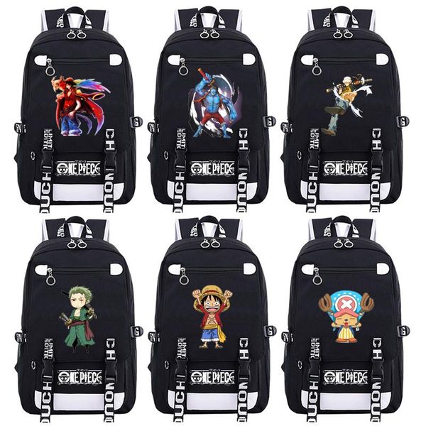 

backpack design one piece luffy zoro cartoon student schoolbag lapshoulders bag men travel bags women knapsack