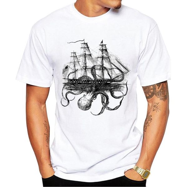 

men's t-shirts teehub-camisetas hipster de moda para hombre, camiseta diseÃ±o octoenvÃ­o, camisetas divertidas con estampado pulpo, cami, White;black