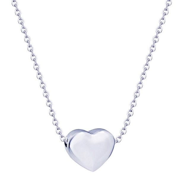 

pendant necklaces tiny heart charm necklace gold engraved name family for women mothers's day wedding party gift, Silver