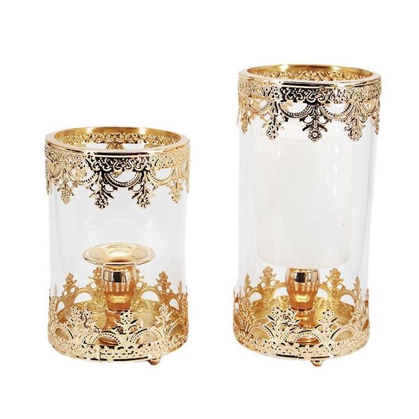 

candle holders wedding props stage decoration romantic candlestick classy candlelight dinner metal simple gold luxurious deskornaments b