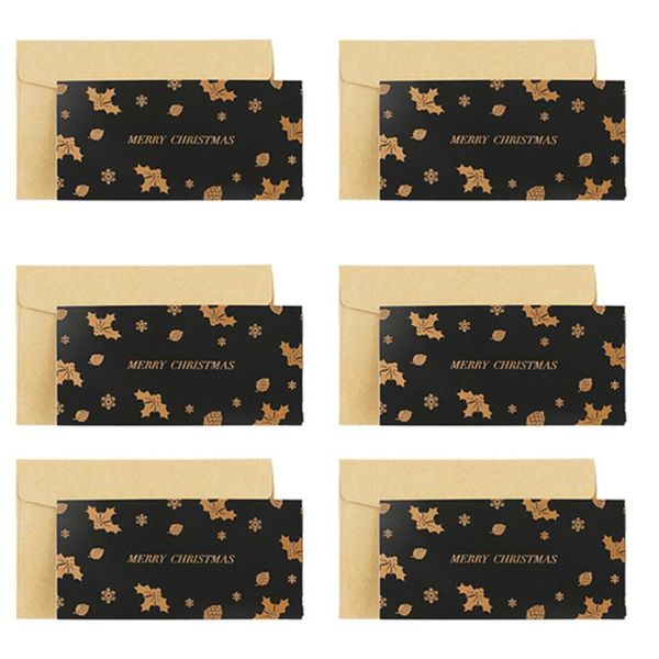 

greeting cards 6 sets of christmas blessing gold stamping random style