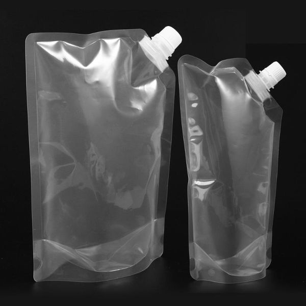 

storage bags 7pcs clear spouted stand pouch liquid soap packaging bpa drink for food snack tea and drinking (3pcs 1l 3pcs 500ml
