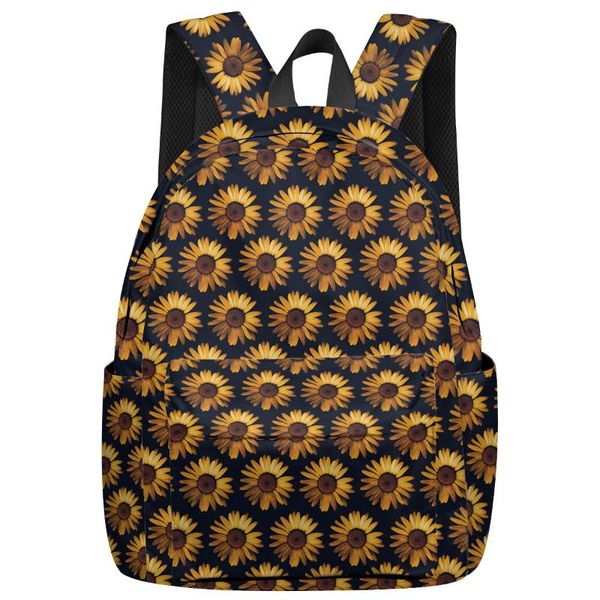 

backpack boys girls school bookbag yellow sunflower texture casual travel simple men and women