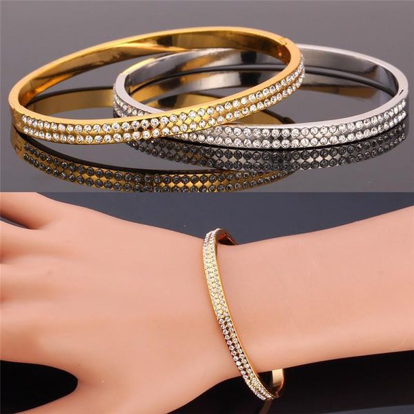 

simple style cool bracelet 2015 new fashion jewelry 18k real gold plated/platinum plated rhinestone bangle, Black