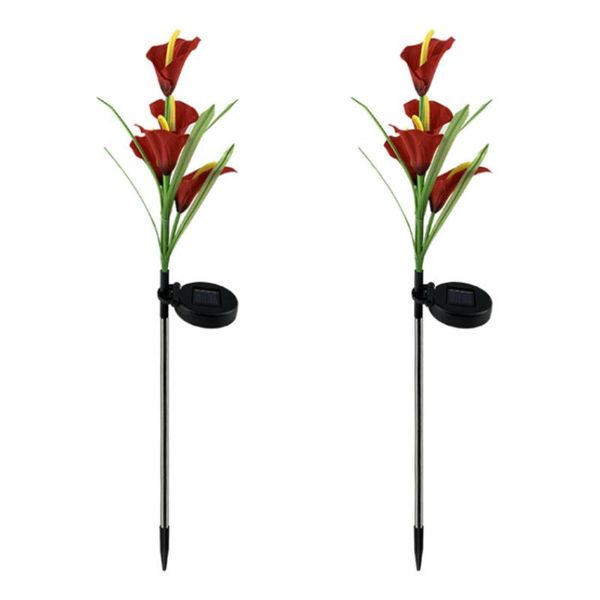 

lawn lamps upgrade white calla lily led lamp garden lights powered by solar artificial flower for decoration