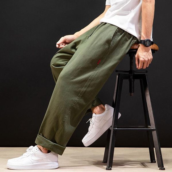 

ethnic clothing overalls japanese style army green wide-leg pants 2021 spring and autumn men's straight loose tide brand large size cas, Red