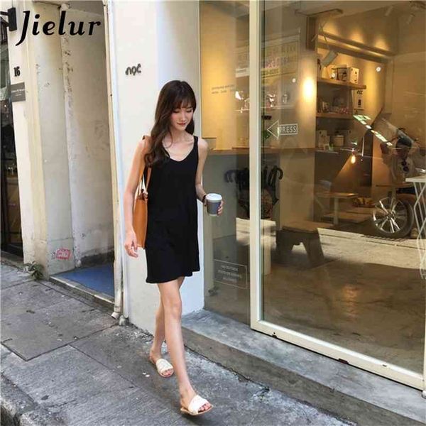 

minni summer dress black solid color v-neck slim chic es vestidos robe femme sukienki korean 210426, Black;gray
