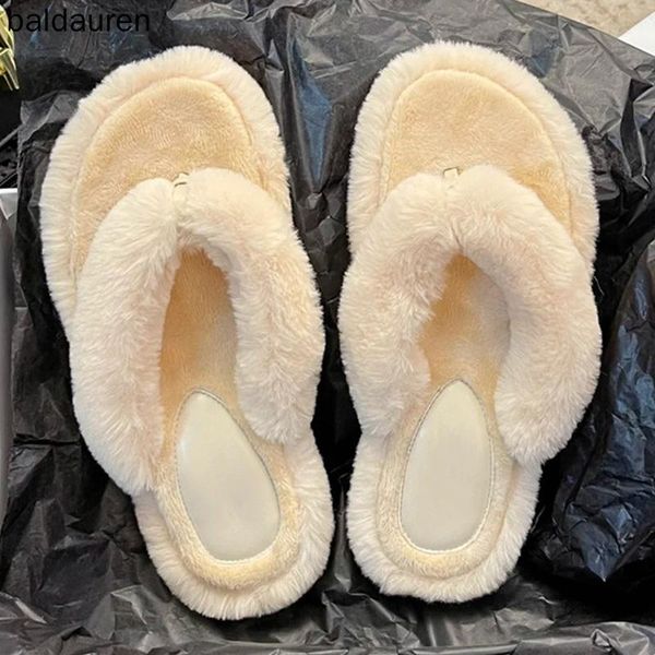 

slippers women winter plush clip toe non slip outdoor fashion flats walk indoor slidders, Black