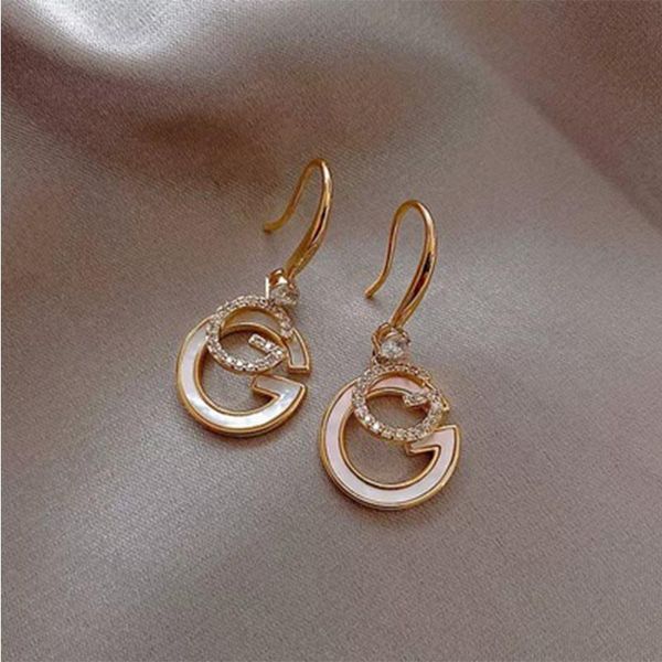 

dangle & chandelier 2021 luxury cubic zirconia pendant earrings woman high fashion crystal korean anniversary gift jewelry for girls, Silver