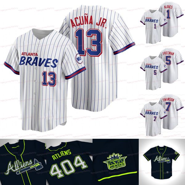 

atlanta freddie an 2021 city connect jersey ronald acuna jr. joc pederson dansby swanson austin riley ozzie albies eddie rosario john smoltz, Blue;black
