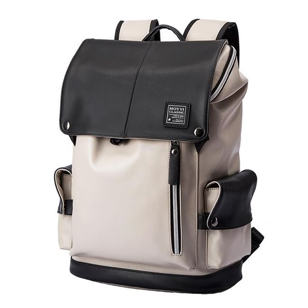 

backpack moyyi brand waterproof 14 inch lapmen leather backpacks for teenager casual daypacks mochila male