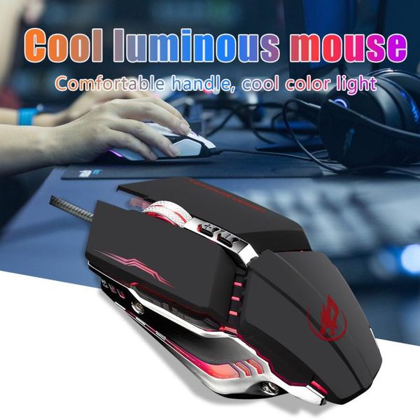 

mice office entertainment for deskpc gamer lapsilent t-9 3200dpi 7color light wired usb metal bottom 7d gaming mouse