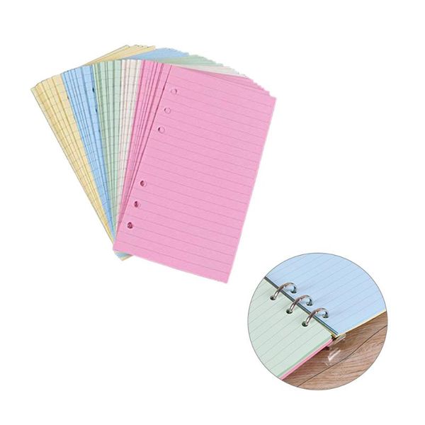 

pages color 6 holes loose-leaf paper notebook loose sheet journal live a6 notepads, Purple;pink
