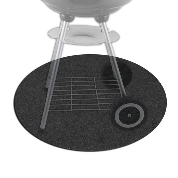 

outdoor pads round grill barbecue mat deck pad protector for burning