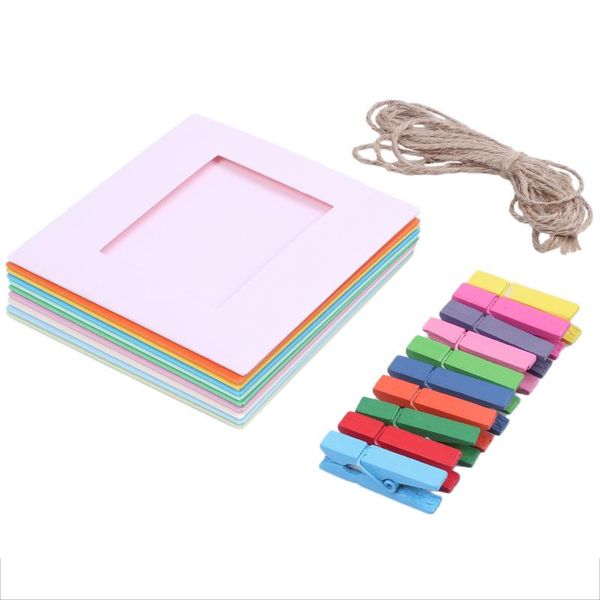 

frames and mouldings 1set paper films po frame + wooden clip rope for fujifilm instax mini film 8 7 s 25 50 90