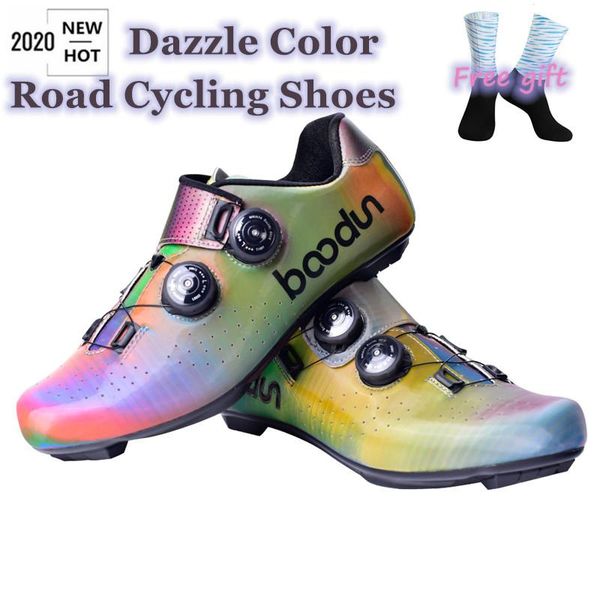 

cycling footwear 2021 road shoes outdoor riding professional bicycle sneakers dazzle color ultralight breathable self-locking, Black