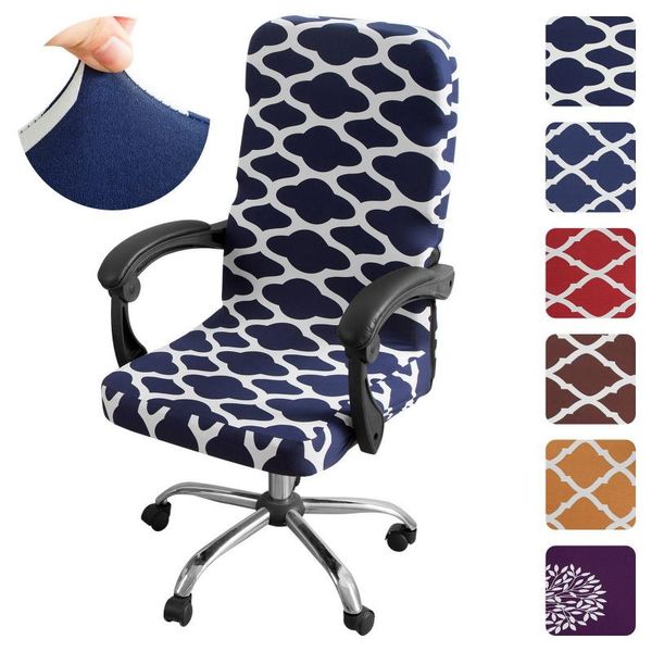 

m/l geometry style printed elastic stretch office chair cover washable computer arm slipcover rotatable protector a+ covers