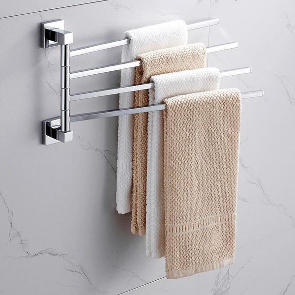 

towel racks stainless steel 2/4 swivel bars hanger bathrobe rack holder wall mounted rotatable bathroom accessories