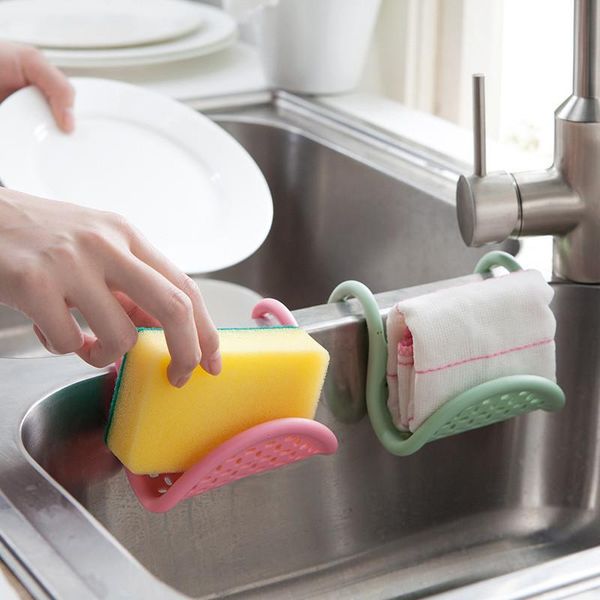 

creative portable suction cup drain rack cleaning cloth shelf dish drainer sponge holder sink kitchen accessories storage & organization