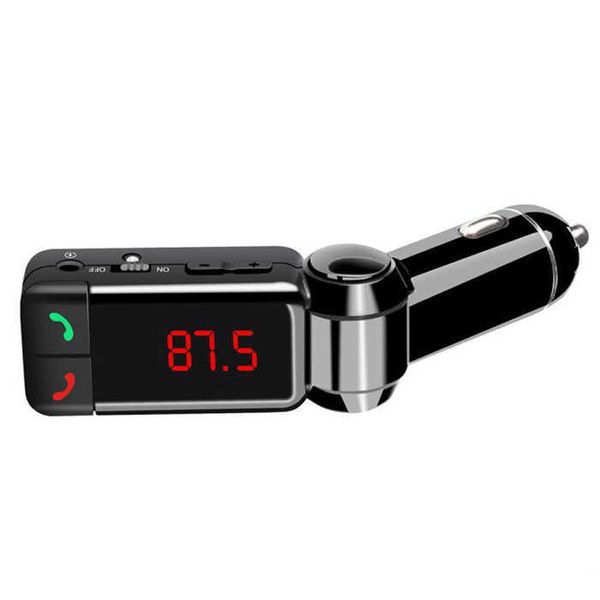 Передатчик Автомобиль Bluetooth Kit MP3 Зарядное устройство Handsfree с двойным USB Зарядка Порт 5 В / 2a ЖК-дисплей для вещания AUX