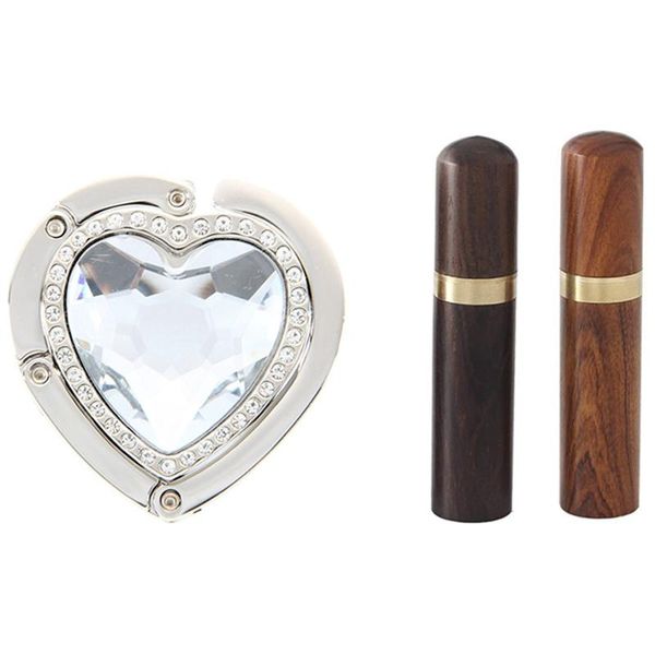 

heart-shape foldable purse handbag hanger hook holder & sewing needles storage needle case wooden felting pins hooks rails