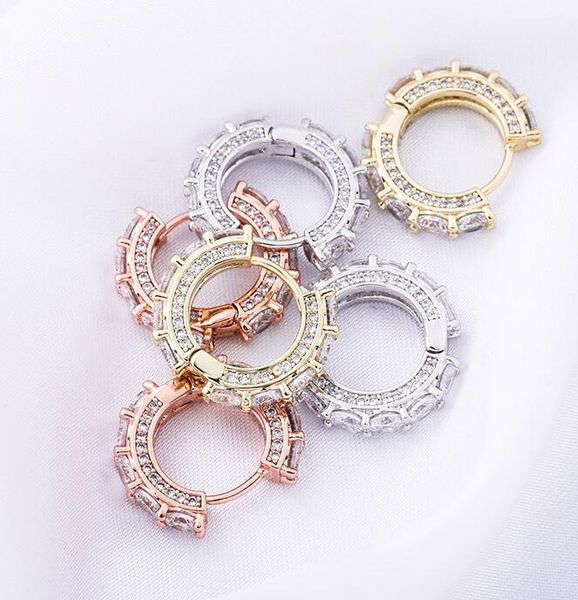 

925 sterling silver zircon earrings blingbling hip hop earrings for men and women wjl3571