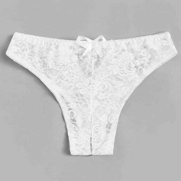 

women's panties women floral lace panty bows underwear briefs female femme solid soft mid waist crotchless thong lingerie 1pc slipje sl, Black;pink