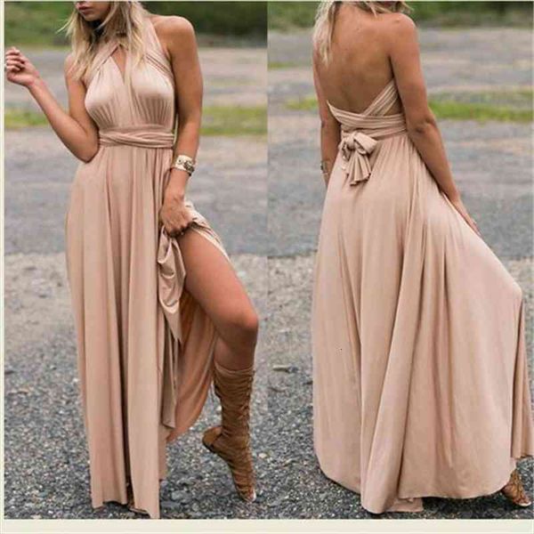 

Diy Sexy Women Multiway Wrap Convertible Boho Maxi Club Dress Bandage Long Dress Party Bridesmaids Infinity Robe Longue Femme, Black;gray
