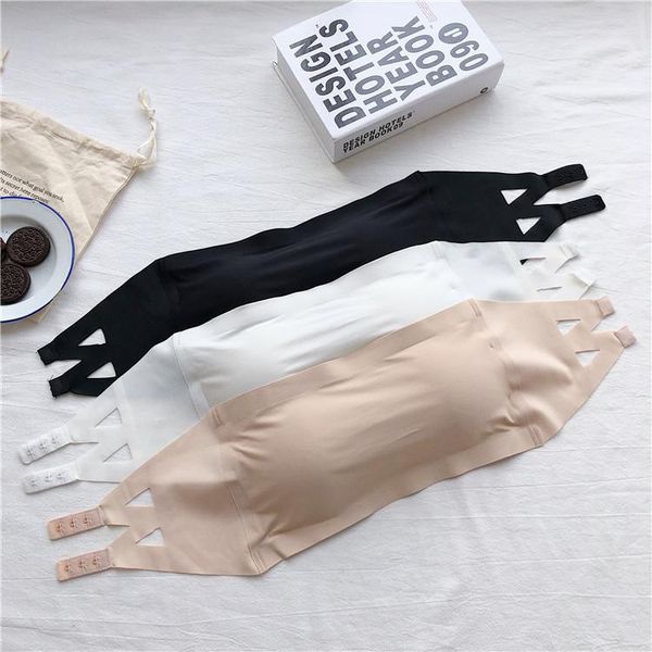 

bustiers & corsets brassiere seamless underwear female invisible bra beauty hollow wrap lingerie bandeau strapless women tube, Black;white