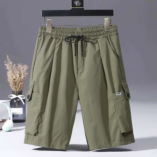 

men's shorts summer thin casual shorts men's pants loose five ice trend beach fashion, White;black
