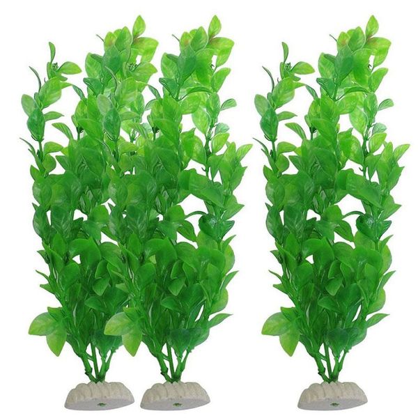 

decorations 3pcs aquarium decor green artificial grass plastic plant fish tank decoration