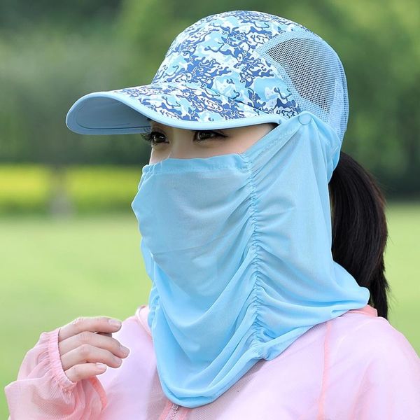 

luxury ball caps sunscreen cycling in summer sunscreen baseball female outdoor mh folding sunshade hat, Blue;gray