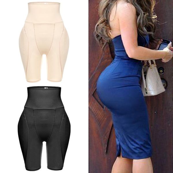 

womans high waist shaper bulifter tummy control shorts hip padded panty underwear body shaperwear slim intimates support, Black;gray