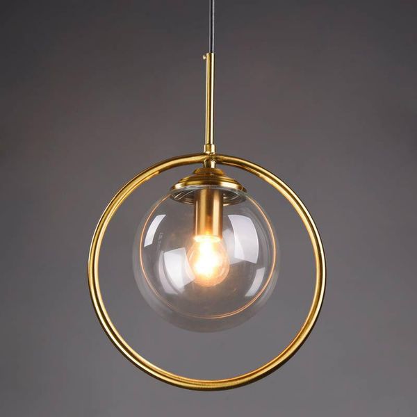 

modern gold round pendant lights metal glass kitchen hanging lamps for living room bedroom bedside lamp home deco light fixtures