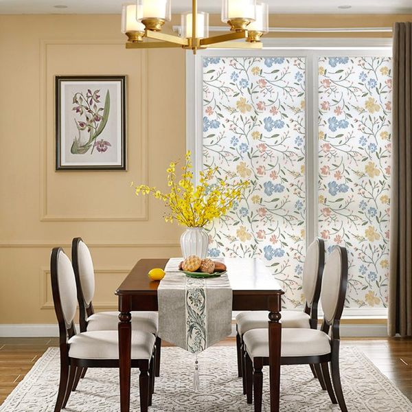 

window stickers dktie static glass film waterproof opaque home self-adhesive bedroom warm floral pattern anti-peeping decoration sticker