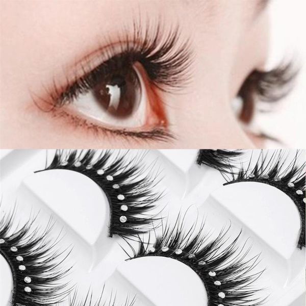

false eyelashes 50% shiny rhinestone fiber thick long natural lashes extensions