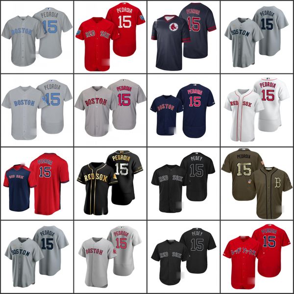 

boston red sox gray 15 dustin pedroia men women youth jersey, Black;red