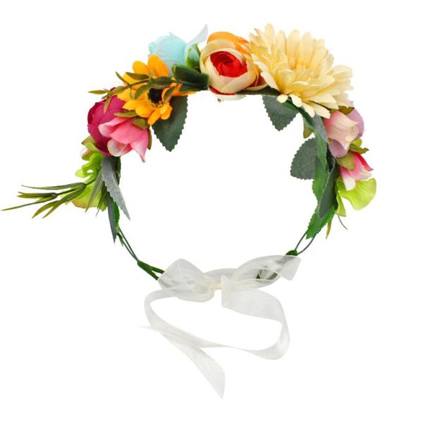 

decorative flowers & wreaths 1 pc simulate wreath hair decor rose flower headband wedding headdress