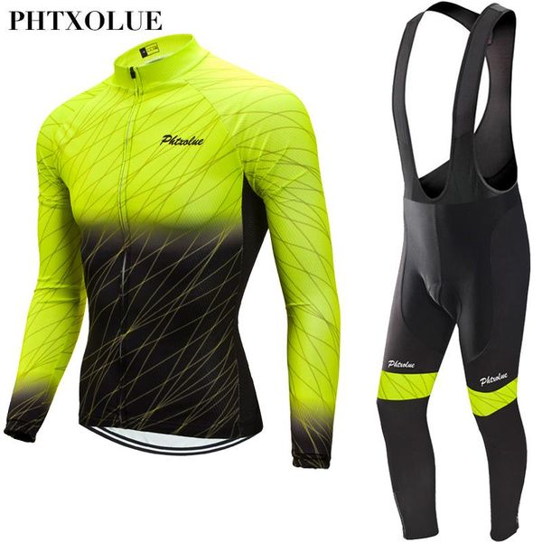 

racing sets phtxolue 2021 men cycling jersey set spring mtb bike wear clothes bicycle clothing ropa, Black;blue