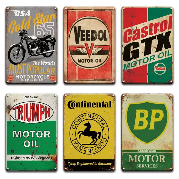 

motorcycles oil metal plaque tin sign plates vintage garage poster decorative retro bp poster signs man cave home wall decor
