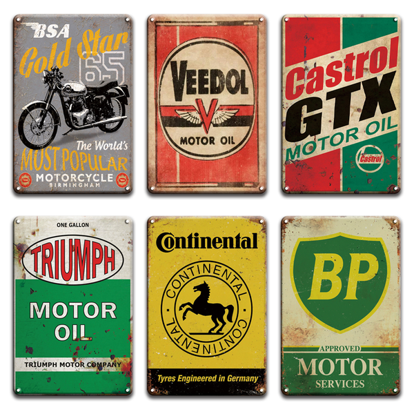 

motorcycles oil metal plaque tin sign plates vintage garage poster decorative retro bp poster signs man cave home wall decor